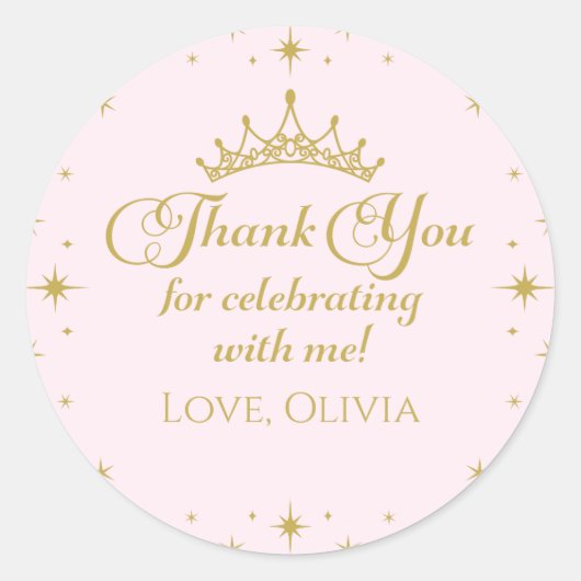 彼女王室のの金ゴールドプリンセス5th誕生日 ラウンドシール (正面)