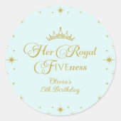 彼女王室のの金ゴールドプリンセス5th誕生日 ラウンドシール (正面)