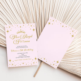 彼女王室のの金ゴールドプリンセス5th誕生日 招待状
