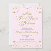 彼女王室のの金ゴールドプリンセス5th誕生日 招待状 (正面)