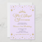 彼女王室のの3歳金ゴールドプリンセス3歳 招待状 (正面)