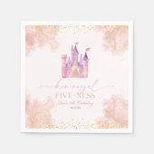 彼女王室のの5歳プリンセス5歳の誕生日パーティー スタンダードカクテルナプキン (正面)