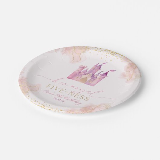 彼女王室のの5歳プリンセス5歳の誕生日パーティー ペーパープレート (アングル)