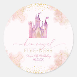 彼女王室のの5歳プリンセス5歳の誕生日パーティー ラウンドシール