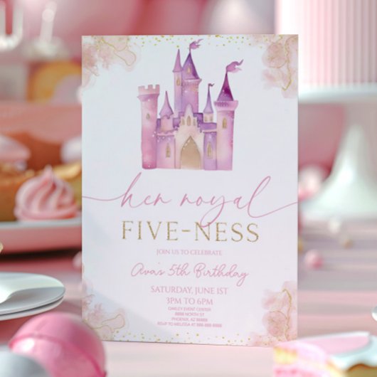 彼女王室のの5歳プリンセス5歳の誕生日パーティー 招待状