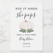 彼女素朴が赤ちゃんポップ・アートのシャワーをポップするときにカボチャ ワインラベル (シングルラベル)