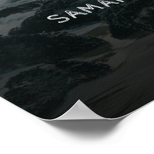 彼女素朴はモダンYes婚約パーティ標識と言った ポスター (角)