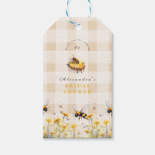 彼女素朴は彼女の蜂蜜のブライダルを見つけた ギフトタグ (正面)