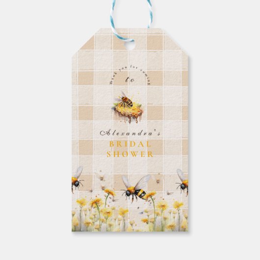 彼女素朴は彼女の蜂蜜のブライダルを見つけた ギフトタグ (裏面)