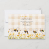 彼女素朴は彼女の蜂蜜のブライダルを見つけた サンキューカード (正面)