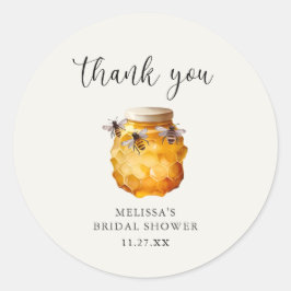 彼女素朴は彼女の蜂蜜ブライダルシャワーありがとう ラウンドシール