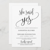 彼女素朴はyesのモダン診断婚約 招待状 (正面/裏面)