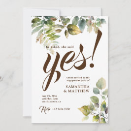 彼女素朴はYes婚約パーティと言った 招待状