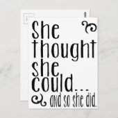 彼女考えは...そして彼女もそうした。 ポストカード (正面/裏面)