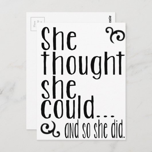 彼女考えは...そして彼女もそうした。 ポストカード (正面/裏面)