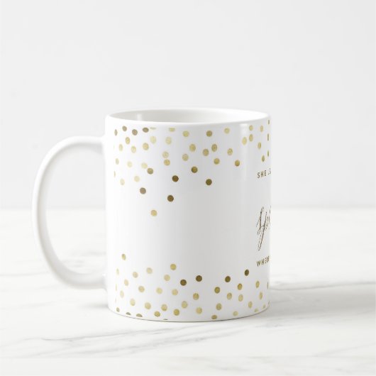 彼女葉のはどこへ行くにもきらめく コーヒーマグカップ (左)