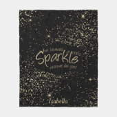 彼女葉のはどこへ行くにもきらめく フリースブランケット (正面)