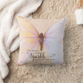 彼女葉は小さな輝く蝶の装飾用クッション クッション (ブランケット)