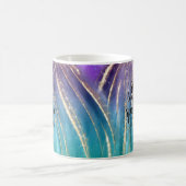 彼女葉は少し輝く筆跡とグリッター コーヒーマグカップ (中央)