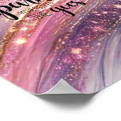 彼女葉は少し輝く筆跡とグリッター ポスター (角)