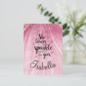 彼女葉は少し輝く贅沢パーソナライズされたP ポストカード (スタンド正面)