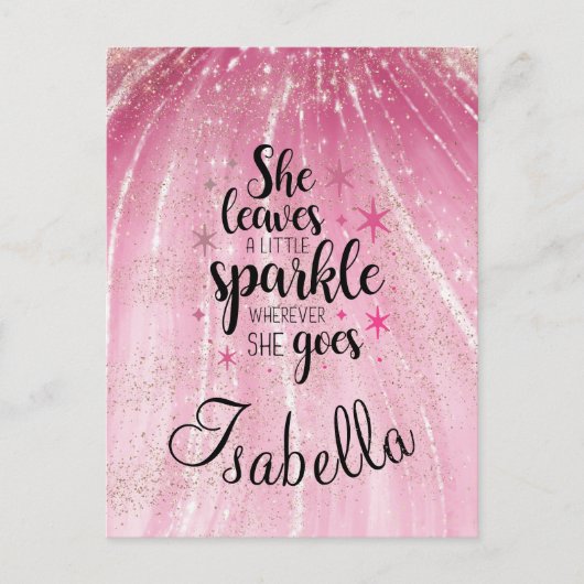 彼女葉は少し輝く贅沢パーソナライズされたP ポストカード (正面)