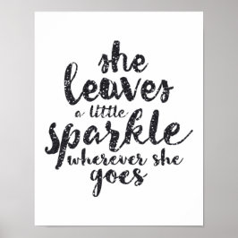 彼女葉は少し輝く – 白いポスター ポスター