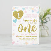 彼女賛美リトルハートファースト誕生日招待状 招待状 (スタンド正面)