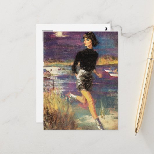 彼女走はビーチレトロ ポストカード (正面/裏面インサイチュ)