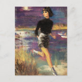 彼女走はビーチレトロ ポストカード (正面)
