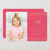 彼女離れは少し輝く子供の誕生日招待状 招待状 (正面/裏面)