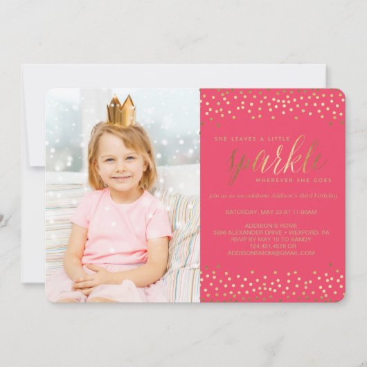 彼女離れは少し輝く子供の誕生日招待状 招待状 (正面)