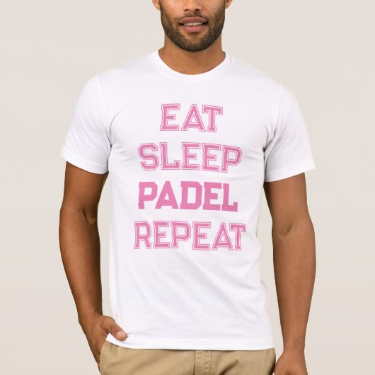 彼女食べの彼女のためのスリープパデルのリピートpadelプレーヤー tシャツ (正面)