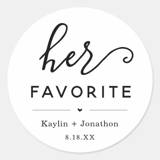 「彼女」お気に入りの結婚式の引き出物シール ラウンドシール (正面)