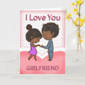 彼女、かわいいラブリーなアフリカ系アメリカ人のカップル カード (黄色い花)