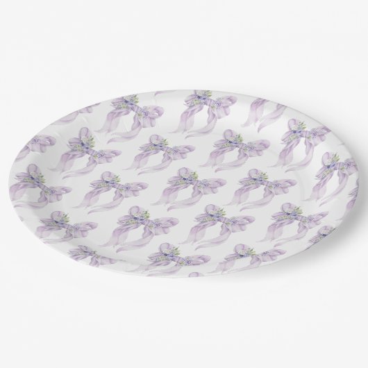 彼女、ついに結婚式　～ ブライダルシャワー ライラックの弓～ ペーパープレート (アングル)