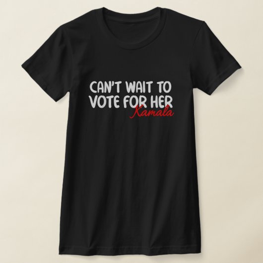 彼女、カマラ・ハリスに投票するのが待ちきれない 2024 Tシャツ (レイダウン)