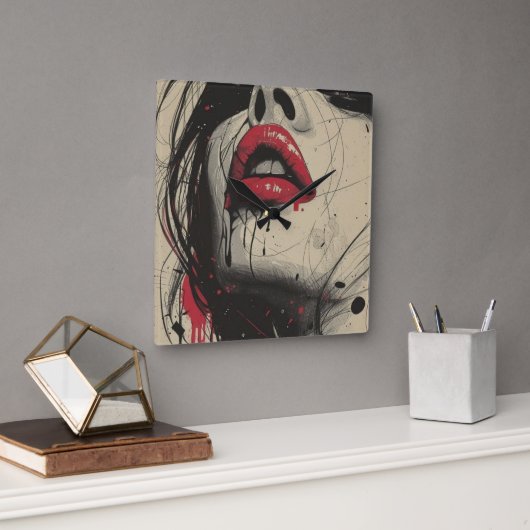 彼女 スクエア壁時計 (オフィス)