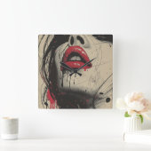 彼女 スクエア壁時計 (ホーム)