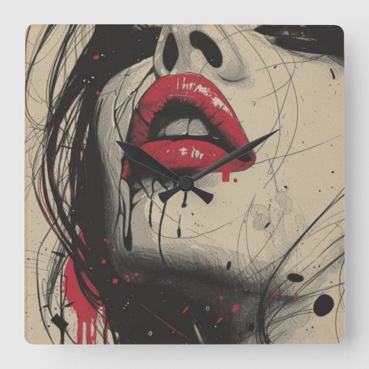 彼女 スクエア壁時計 (正面)