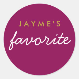 "彼女"スナックお気に入りのマゼンタ金ゴールド ラウンドシール