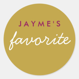 "彼女"スナックお気に入りのマゼンタ金ゴールド ラウンドシール