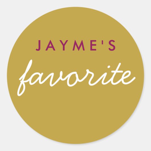 "彼女"スナックお気に入りのマゼンタ金ゴールド ラウンドシール (正面)