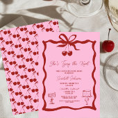 彼女、ボウ チェリー レッドのウェディングシャワーを計画中！ 招待状