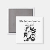 "彼女"信じオートバイのレース勇気付けられる マグネット (正面/裏面)