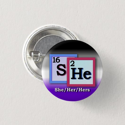 彼女-周期表の個人的な性の代名詞、エース 缶バッジ (正面&裏面)