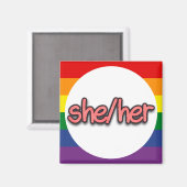 彼女/彼女の代名詞マグネット マグネット (正面/裏面)