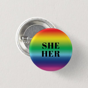 彼女、彼女、発音Lgbtq Lgbtプライド虹の色 缶バッジ