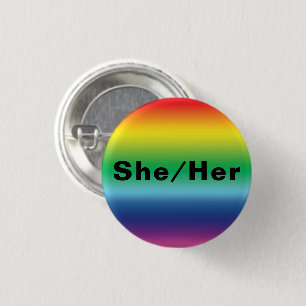 彼女、彼女、発音Lgbtq Lgbtプライド虹の色 缶バッジ