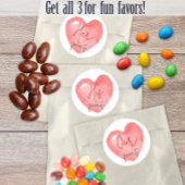 彼女、彼、私たちのお気に入りのブライダルシャワー結婚式の引き出物 ラウンドシール